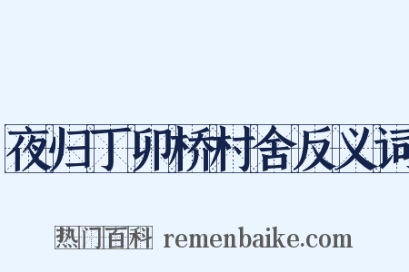 夜归丁卯桥村舍反义词是什么意思的图片